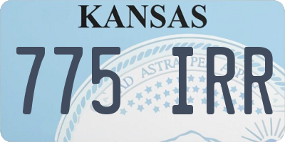 KS license plate 775IRR