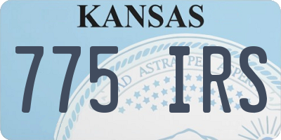 KS license plate 775IRS