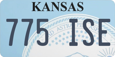 KS license plate 775ISE