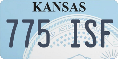 KS license plate 775ISF