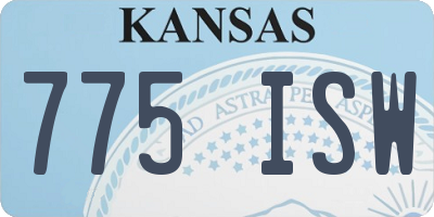 KS license plate 775ISW