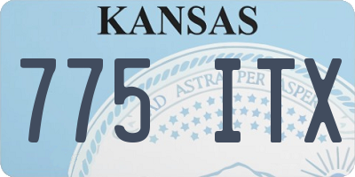 KS license plate 775ITX