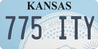 KS license plate 775ITY