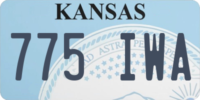 KS license plate 775IWA