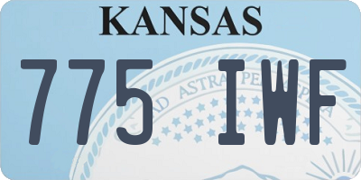 KS license plate 775IWF