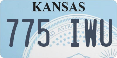 KS license plate 775IWU