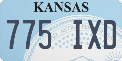KS license plate 775IXD