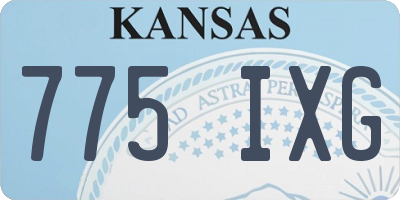 KS license plate 775IXG