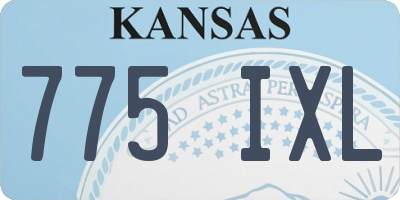 KS license plate 775IXL