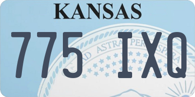 KS license plate 775IXQ