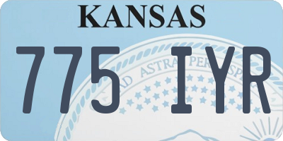 KS license plate 775IYR
