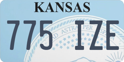 KS license plate 775IZE