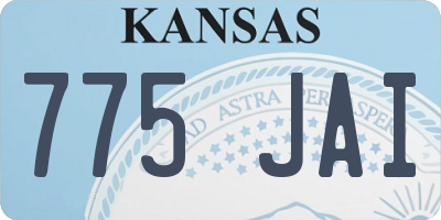 KS license plate 775JAI