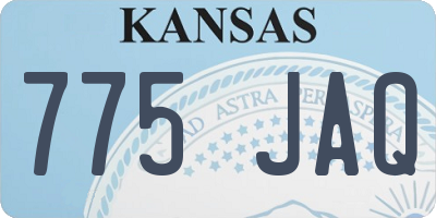 KS license plate 775JAQ