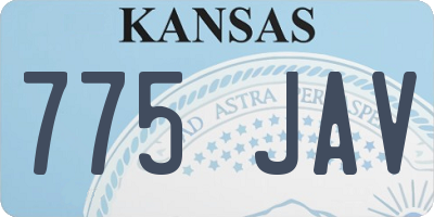 KS license plate 775JAV