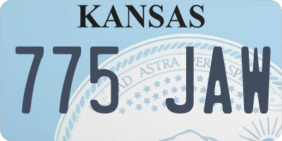 KS license plate 775JAW