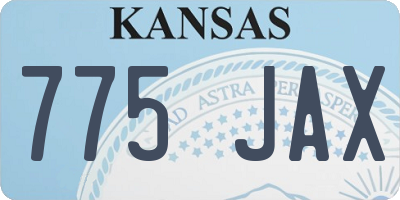 KS license plate 775JAX