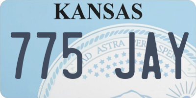 KS license plate 775JAY