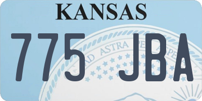 KS license plate 775JBA