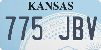 KS license plate 775JBV