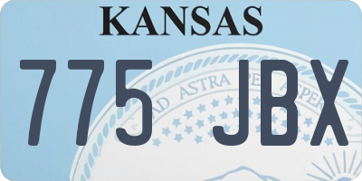KS license plate 775JBX
