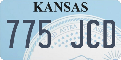 KS license plate 775JCD