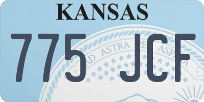 KS license plate 775JCF