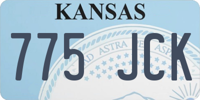KS license plate 775JCK