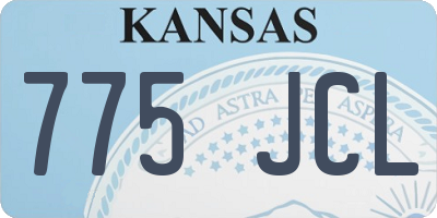 KS license plate 775JCL
