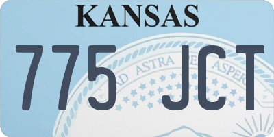 KS license plate 775JCT