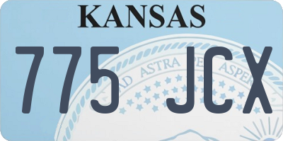 KS license plate 775JCX