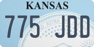 KS license plate 775JDD