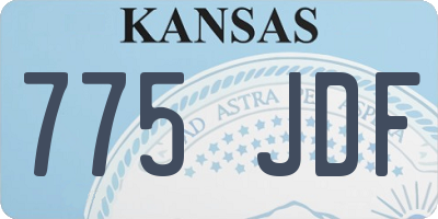 KS license plate 775JDF