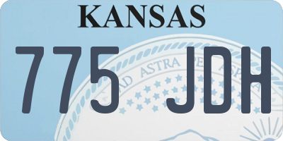 KS license plate 775JDH