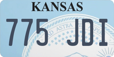 KS license plate 775JDI