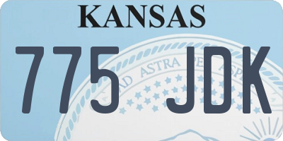 KS license plate 775JDK