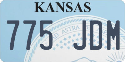 KS license plate 775JDM