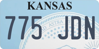 KS license plate 775JDN