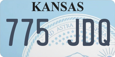 KS license plate 775JDQ