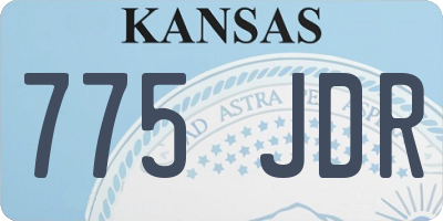 KS license plate 775JDR