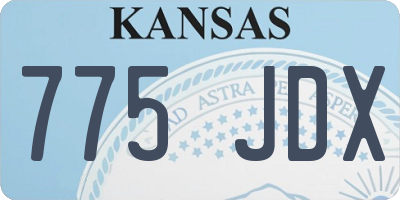 KS license plate 775JDX