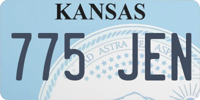 KS license plate 775JEN