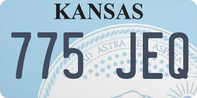 KS license plate 775JEQ