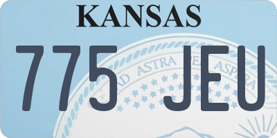 KS license plate 775JEU