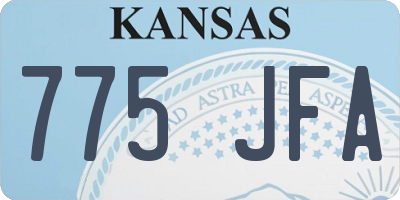 KS license plate 775JFA