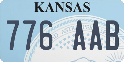 KS license plate 776AAB