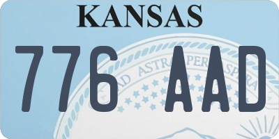 KS license plate 776AAD