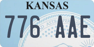 KS license plate 776AAE