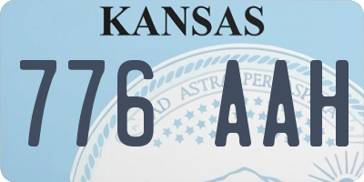 KS license plate 776AAH