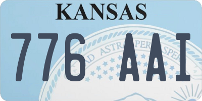 KS license plate 776AAI